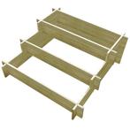 vidaXL Plantenbak drielaags 90x90x35 cm geïmpregneerd hout, Tuin en Terras, Bloembakken en Plantenbakken, Verzenden, Nieuw, 60 tot 100 cm
