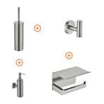 Toilet accessoires set Gun metal exclusief met zeepdispenser, Verzenden, Nieuw