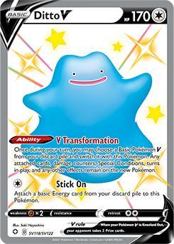 Ditto v sv118/sv122 shining fates, Hobby en Vrije tijd, Verzamelkaartspellen | Pokémon, Losse kaart, Nieuw, Foil, Ophalen of Verzenden