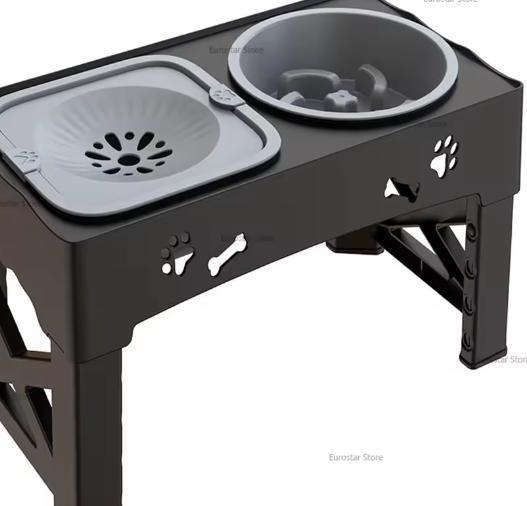 Verstelbare Hondenvoerstandaard – Dubbele RVS Slow Feeder, Dieren en Toebehoren, Hondenvoerbakken en Drinkbakken, Nieuw, Verzenden