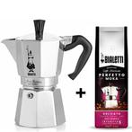 Bialetti Moka Express 4 kops + Perfetto Moka Delicato kof..., Afneembaar waterreservoir, Nieuw, Koffiebonen, Ophalen of Verzenden