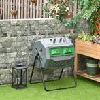 TRUUSK Roterende Compostbak met 2 Bakken - 160 Liter - Inclu, Tuin en Terras, Tuintafels, Verzenden, Nieuw