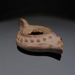 Oud-Romeins Terracotta Olie lamp. 1e - 4e eeuw na Christus.