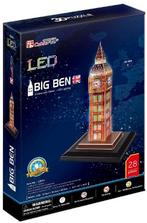 3D Puzzel - Puzzel Big Ben LED (28 stukjes) | CubicFun -, Hobby en Vrije tijd, Verzenden, Nieuw