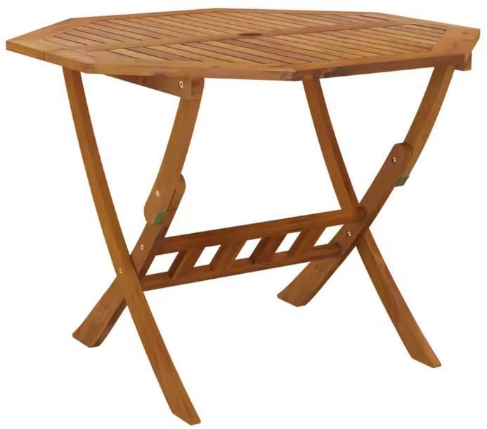 Ronde Opvouwbare Tuintafel – Acaciahout met Parasolgat, Tuin en Terras, Tuintafels, Nieuw, Verzenden