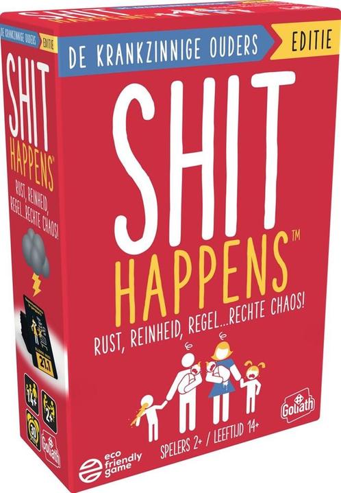 Shit Happens Ouders Editie (NL) | Goliath - Kaartspellen, Hobby en Vrije tijd, Gezelschapsspellen | Kaartspellen, Nieuw, Verzenden