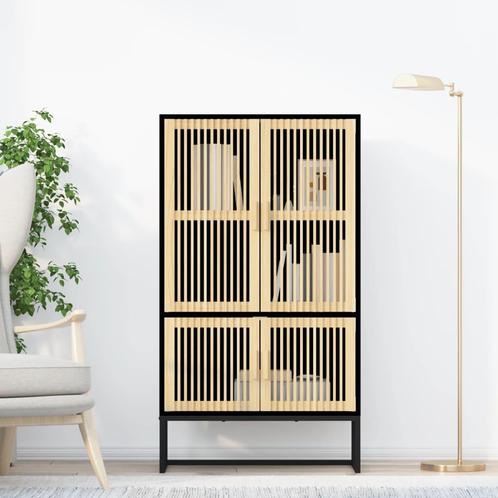 vidaXL Hoge kast 70x35x125 cm bewerkt hout zwart, Huis en Inrichting, Kasten | Overige, Nieuw, Verzenden