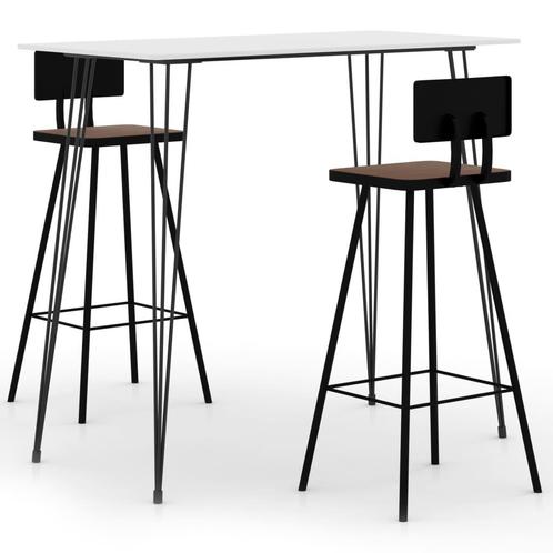vidaXL 3-delige Barset wit, Huis en Inrichting, Complete eetkamers, Nieuw, Verzenden