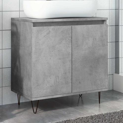 vidaXL Badkamerkast 58x33x60 cm bewerkt hout betongrijs, Huis en Inrichting, Badkamer | Badkamermeubels, Nieuw, Verzenden