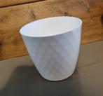Bloempot VEGAS rond 14 cm Wit set van 2 stuks (Partytenten), Tuin en Terras, Verzenden, Nieuw
