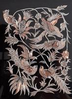 Lijst - Glas, Hout, metaal (koper/zilverlegering) - vogels, Antiek en Kunst