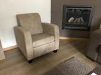 Leren fauteuil met houten poten - bruin leer, Huis en Inrichting, Fauteuils, Nieuw, Ophalen of Verzenden, Landelijk, 50 tot 75 cm