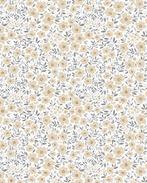 Percale Katoen Bloemetjes Beige/Wit, Nieuw, Wit