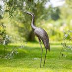 Sculptuuur voor buiten, Grote reiger - 1000 mm - Metaal -