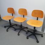 Set van 3 werkstoelen - houten zitting, Huis en Inrichting, Stoelen, Nieuw, Ophalen of Verzenden