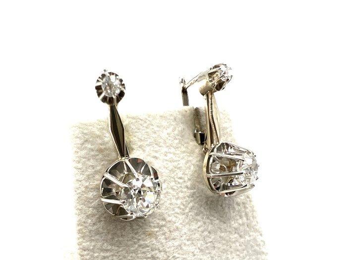 Oorbellen - 18 karaat Witgoud - 1.60ct. tw. Diamant, Sieraden, Tassen en Uiterlijk, Oorbellen