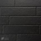 Mat zwarte bricks tegels recht, wildverband en visgraat 7x28, Ophalen of Verzenden, Nieuw, Keramiek, 10 m² of meer