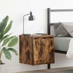 vidaXL Nachtkastjes 2 st wandgemonteerd 38x34x40 cm gerookt, Huis en Inrichting, Verzenden, Nieuw, Hout
