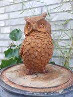 Beeldje - Beautiful cast iron owl statue with fine details -