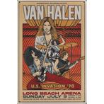 Wandbord - Van Halen U.S. Invasion Tour 1978, Nieuw, Ophalen of Verzenden, Poster, Artwork of Schilderij