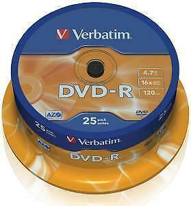 Verbatim | DVD-R | 4.7 GB | Matt Silver | 25 Stuks, Computers en Software, Beschrijfbare discs, Nieuw, Verzenden