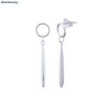 Zilveren open cirkel lange druppel oorhangers, Sieraden, Tassen en Uiterlijk, Oorbellen, Verzenden, Nieuw, Zilver