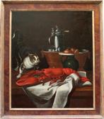 Dutch School (XVII) - Kitchen Still Life with a Cat, a Dead, Antiek en Kunst, Kunst | Schilderijen | Klassiek