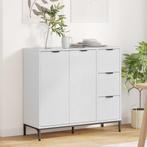 vidaXL Dressoir met lade Hoogglans wit 89,5 x 33 x 82 cm, Huis en Inrichting, Kasten | Dressoirs, Verzenden, Nieuw, Overige houtsoorten