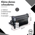 THL Design Dames Schoudertas Klein tasje veel Vakken zwart, Verzenden, Nieuw, Zwart, Overige typen