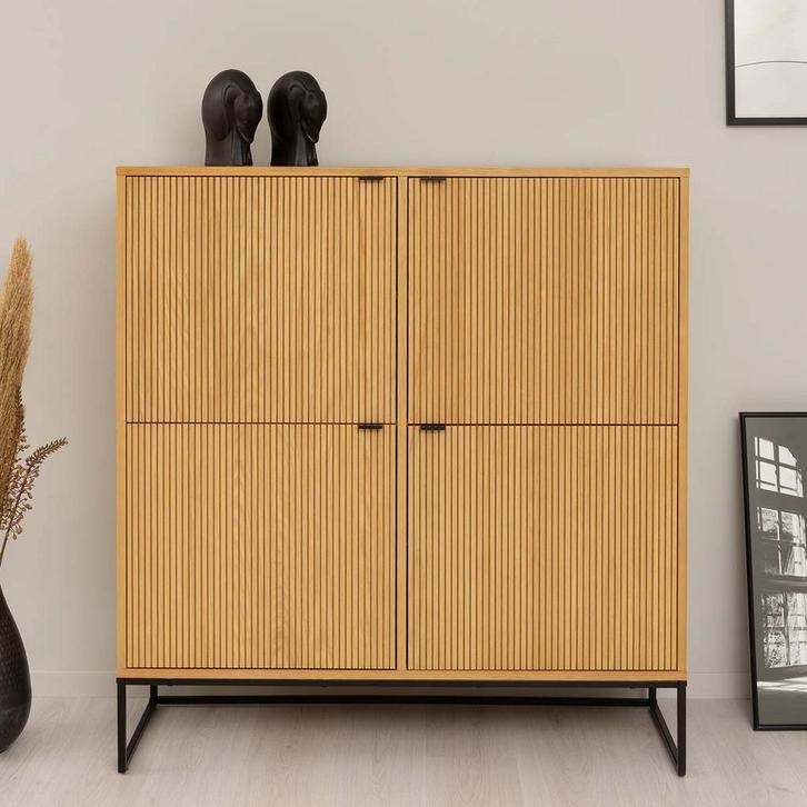 *WOONWINKEL* Tenzo Bali Kast Eiken Hout Met Latjes, Huis en Inrichting, Kasten | Wandmeubels, Nieuw, Verzenden