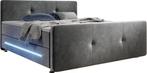 2dekans | Boxspringbed Houston - 140 x 200 cm - Grijs, Huis en Inrichting, Slaapkamer | Matrassen en Bedbodems, Ophalen of Verzenden