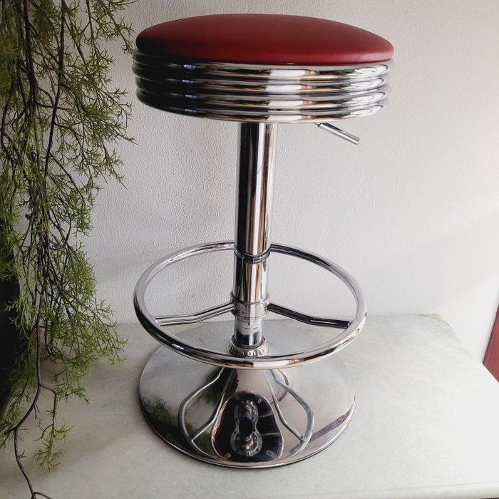 Kruk - Leder, Chroom - Vintage, Bel Air Barkruk, Antiek en Kunst, Antiek | Wandborden en Tegels