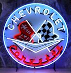 Chevrolet Corvette Flags Neon Met Achterplaat 65 x 65 cm, Ophalen, Gebruikt