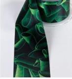 Bedrukt lint greenleaf 70mm 80 cm matgoud opdruk ruscus, Ophalen of Verzenden, Nieuw