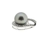 8 karaat hanger met tahiti parel en zirconia, Ophalen of Verzenden, Gebruikt, Goud, Overige merken