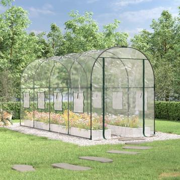 Tuinkas 160x400x190 cm PVC en gepoedercoat staal transparant beschikbaar voor biedingen