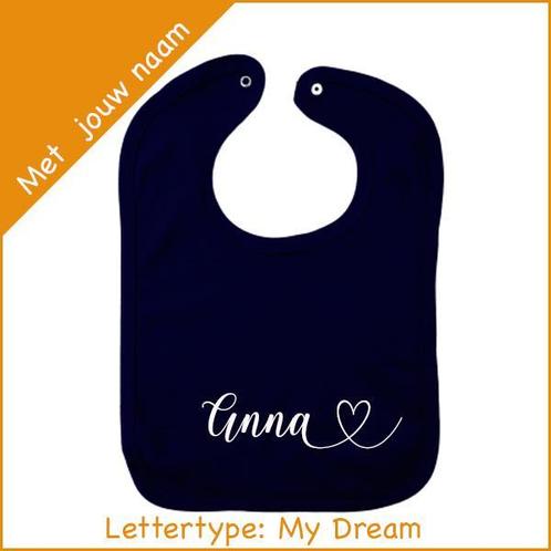 Gepersonaliseerde slab met naam - diverse kleuren € 10,95, Kinderen en Baby's, Kinderkleding | Overige, Jongen of Meisje, Nieuw