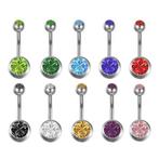 navelpiercing mix 10 piercings - Verpakt in organza zakje -, Navelpiercing, Staal, Verzenden, Nieuw