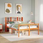vidaXL Bed met boekenkast zonder matras hout wasbruin, Bruin, Verzenden, 200 cm, 160 cm
