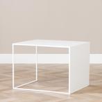 50% Korting: Bijzettafel Gianni metaal wit 40 cm hoog, Ophalen, Zo goed als nieuw, Rechthoekig