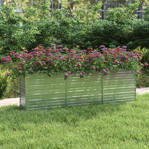 vidaXL Plantenbak verhoogd 240x40x77 cm gegalvaniseerd staal, Tuin en Terras, Bloembakken en Plantenbakken, 100 cm of meer, Nieuw