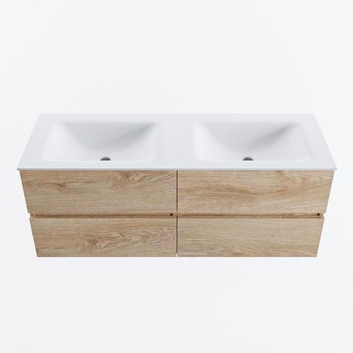 MONDIAZ VICA 130cm badmeubel onderkast Washed Oak 4 lades., Doe-het-zelf en Verbouw, Sanitair, Bad, Nieuw, Ophalen of Verzenden