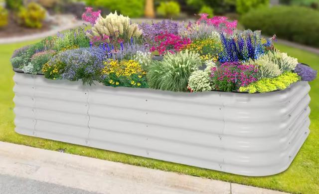 Robuuste Rechthoekige Metalen Tuin Plantenbak 150x60x43cm, Tuin en Terras, Bloembakken en Plantenbakken, Nieuw, Verzenden