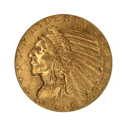 Gouden 5 dollar half American Eagle Indian Head, Postzegels en Munten, Edelmetalen en Baren, Verzenden