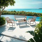 Wicker zitgroep Molfetta XL voor 4 personen - natuur, Verzenden, Nieuw