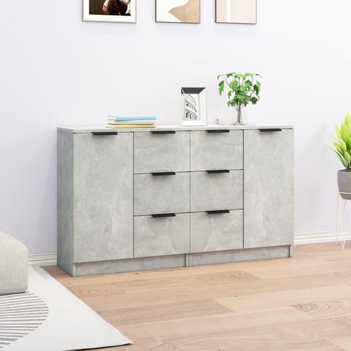 vidaXL Dressoirs 2 st 60x30x70 cm bewerkt hout betongrijs, Huis en Inrichting, Kasten | Dressoirs, 25 tot 50 cm, Nieuw, 50 tot 100 cm
