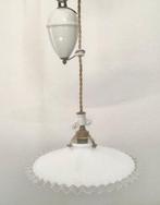 Plafondlamp (2) - katrol systeem - Opaline glas