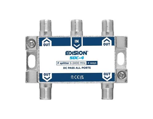 Edision signaal splitter 4-voudig 5-2400 Mhz, Computers en Software, Netwerk switches, Nieuw, Ophalen of Verzenden