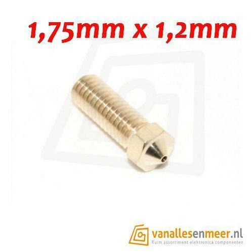 E3D Volcano nozzle messing 1,75 mm x 1,2 mm, Computers en Software, 3D-printerbenodigheden, Verzenden