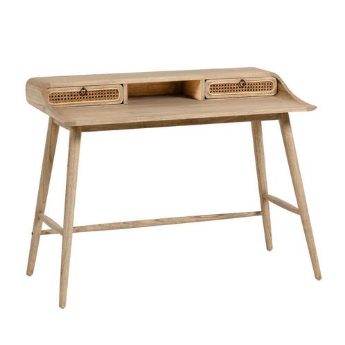 *WOONWINKEL* Kave Home Nalu Houten Bureau Met Webbing, Huis en Inrichting, Bureaus, Nieuw, Verzenden